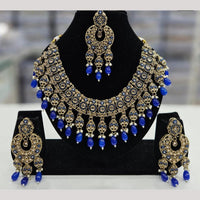 Kavita Art Gold Plated Crystal Stone And Beads Necklace Set