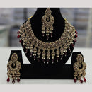 Kavita Art Gold Plated Crystal Stone And Beads Necklace Set