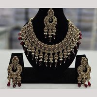 Kavita Art Gold Plated Crystal Stone And Beads Necklace Set