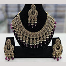 Kavita Art Gold Plated Crystal Stone And Beads Necklace Set