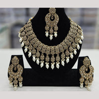 Kavita Art Gold Plated Crystal Stone And Beads Necklace Set