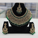 Kavita Art Gold Plated Crystal Stone And Beads Necklace Set