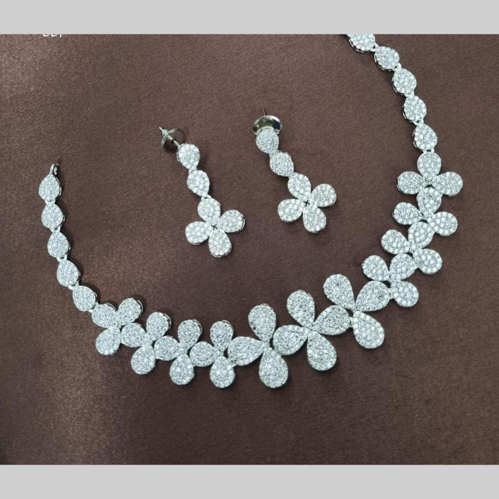 Kavita Art Silver Plated Austrian Stone Necklace Set