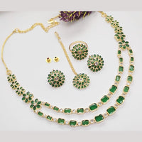 Kavita Art Gold Plated Pota Stone Necklace Set