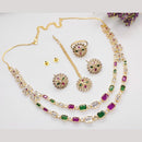 Kavita Art Gold Plated Pota Stone Necklace Set