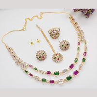 Kavita Art Gold Plated Pota Stone Necklace Set