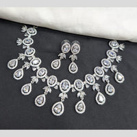 Kavita Art Silver Plated American Diamond Necklace Set