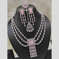 Kavita Art Silver Plated American Diamond With Ring Necklace Set