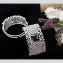 Kavita Art Silver Plated AD Openable Bracelet