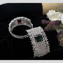 Kavita Art Silver Plated AD Openable Bracelet