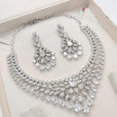 Kavita Art  Silver Plated  Sparkling American Daimonds Festive & Party Wear Necklace Set