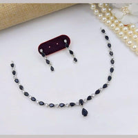 Kavita Art Silver Plated  Adorned with Sparkling American Diamonds Necklace Set