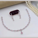 Kavita Art Silver Plated  Adorned with Sparkling American Diamonds Necklace Set