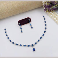 Kavita Art Silver Plated  Adorned with Sparkling American Diamonds Necklace Set