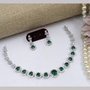 Kavita Art Silver Plated  Adorned with Sparkling American Diamonds Necklace Set