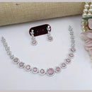 Kavita Art Silver Plated  Adorned with Sparkling American Diamonds Necklace Set