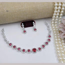 Kavita Art Silver Plated  Adorned with Sparkling American Diamonds Necklace Set
