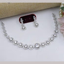 Kavita Art Silver Plated  Adorned with Sparkling American Diamonds Necklace Set