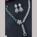 Kavita Art Silver Plated  Adorned with Sparkling American Diamonds Necklace Set