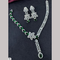 Kavita Art Silver Plated  Adorned with Sparkling American Diamonds Necklace Set