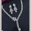 Kavita Art Silver Plated  Adorned with Sparkling American Diamonds Necklace Set