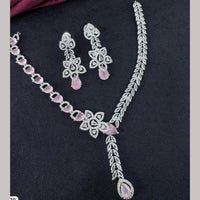 Kavita Art Silver Plated  Adorned with Sparkling American Diamonds Necklace Set