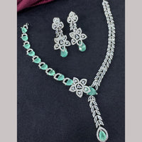 Kavita Art Silver Plated  Adorned with Sparkling American Diamonds Necklace Set