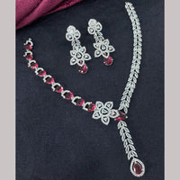 Kavita Art Silver Plated  Adorned with Sparkling American Diamonds Necklace Set