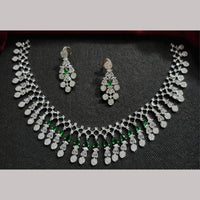 Kavita Art Silver Plated  Adorned with Sparkling American Diamonds Necklace Set