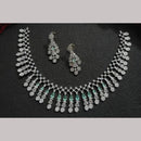 Kavita Art Silver Plated  Adorned with Sparkling American Diamonds Necklace Set