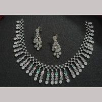 Kavita Art Silver Plated  Adorned with Sparkling American Diamonds Necklace Set