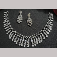 Kavita Art Silver Plated  Adorned with Sparkling American Diamonds Necklace Set
