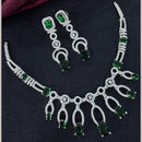 Kavita Art Silver Plated  Adorned with Sparkling American Diamonds Necklace Set