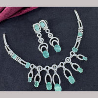 Kavita Art Silver Plated  Adorned with Sparkling American Diamonds Necklace Set