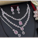 Kavita Art Silver Plated  Adorned with Sparkling American Diamonds Necklace Set