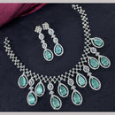 Kavita Art Silver Plated  Adorned with Sparkling American Diamonds Necklace Set