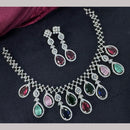 Kavita Art Silver Plated  Adorned with Sparkling American Diamonds Necklace Set