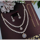 Kavita Art  Rose Gold-Plated Glamorous American Diamond Necklace Set