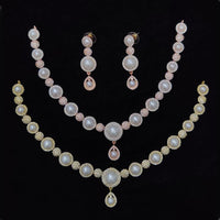 Kavita Art Austrian Stone And Pearl Necklace Set