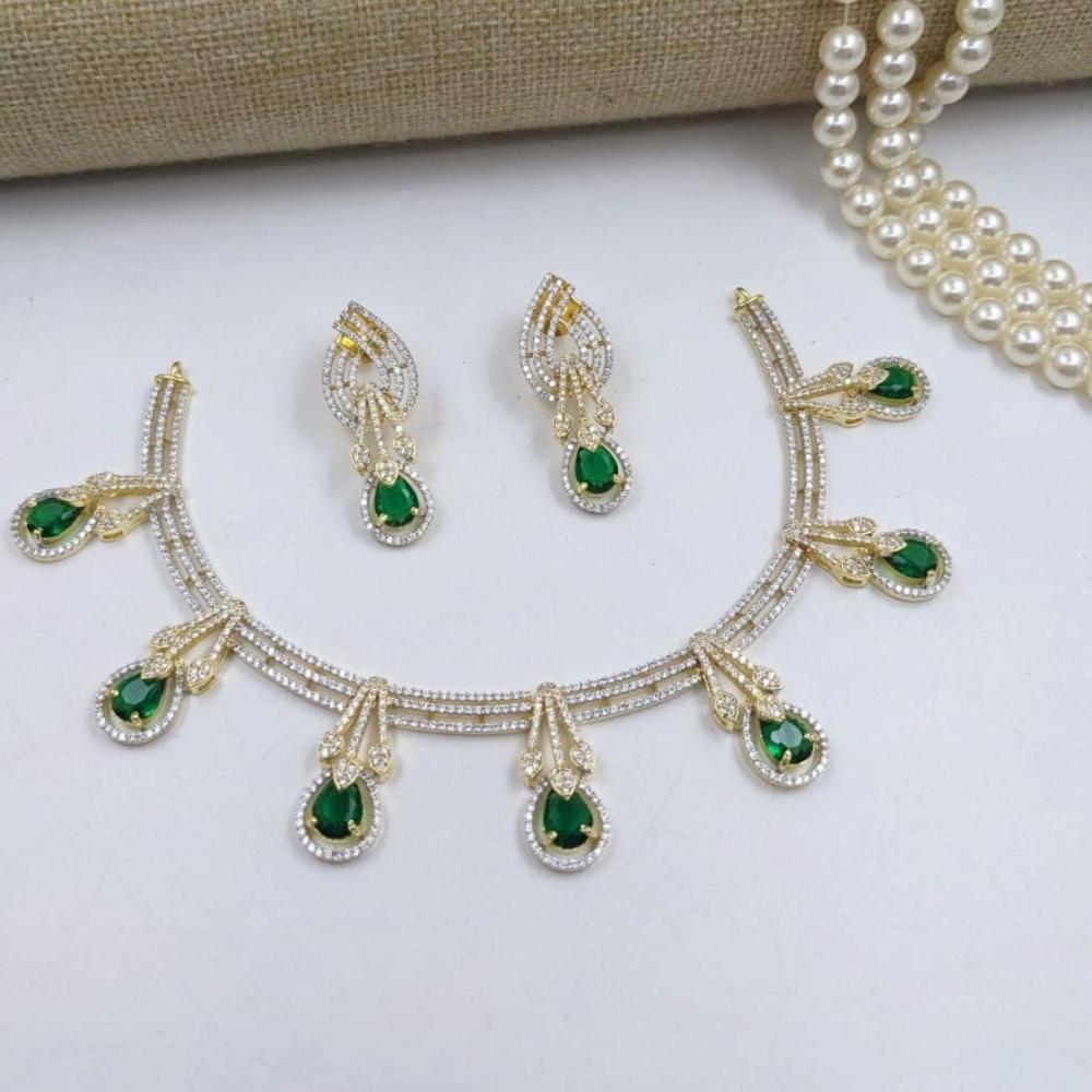 Kavita Art Gold Plated American Diamond Necklace Set