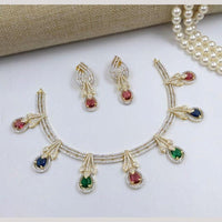 Kavita Art Gold Plated American Diamond Necklace Set