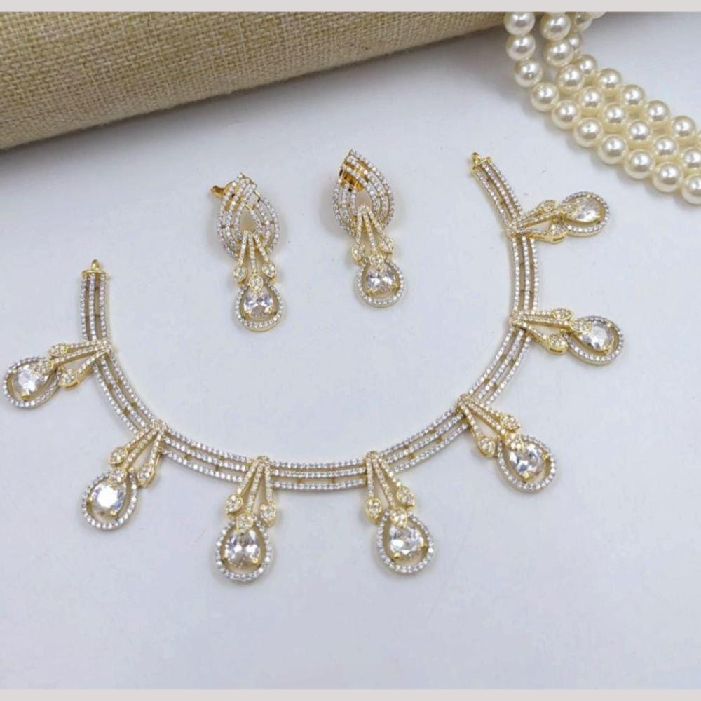 Kavita Art Gold Plated American Diamond Necklace Set