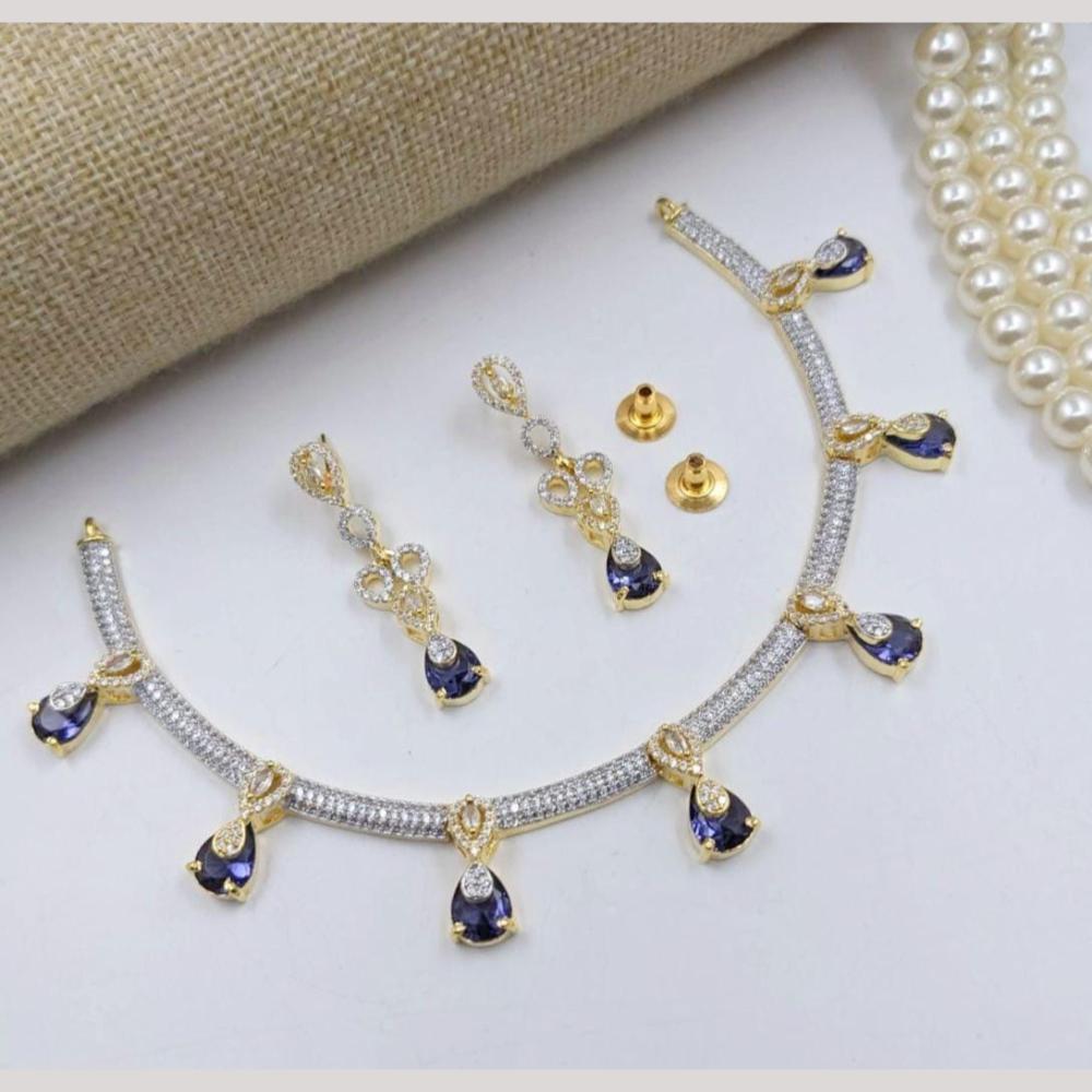 Kavita Art Gold Plated American Diamond Necklace Set