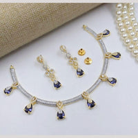 Kavita Art Gold Plated American Diamond Necklace Set