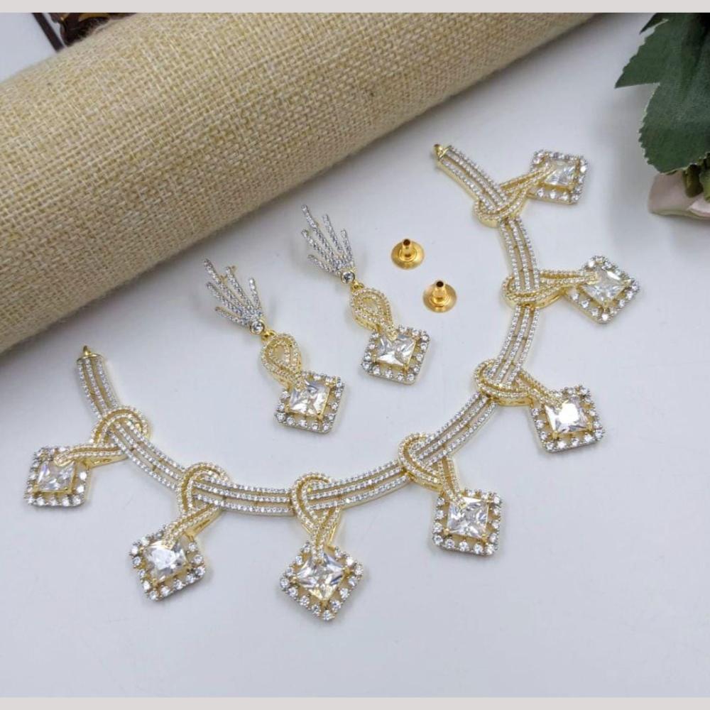 Kavita Art Gold Plated American Diamond Necklace Set