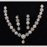 Kavita Art Silver Plated American Diamond Necklace Set