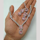 Kavita Art Silver Plated American Diamond Necklace Set
