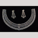 Kavita Art Silver Plated American Diamond And Pearl Necklace Set