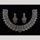 Kavita Art Silver Plated American Diamond And Pearl Necklace Set