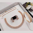 Kavita Art Rose Gold Plated Austrian Stone Necklace Combo Set